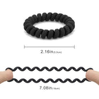 Spiral Coil Hair Ties for Women (Matte Black, 12 Pcs) - No Crease Ponytail Holders for Thick and All Hair Types, Plastic Spiral Ties