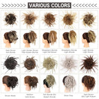 HMD Tousled Updo Messy Bun Hair Piece Hair Extension Ponytail With Elastic Rubber Band Updo Bun Synthetic Hairpieces for Women