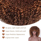 Afro Wig 15 Inch Black Women Afro Wigs African Curly Wigs Elastic Fluffy Wigs Synthetic Hair Suitable for Cosplay Daily and Party