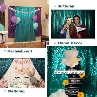 Eternal Beauty Teal 3mm Sequin Backdrop 6x8 Ft - Image 9