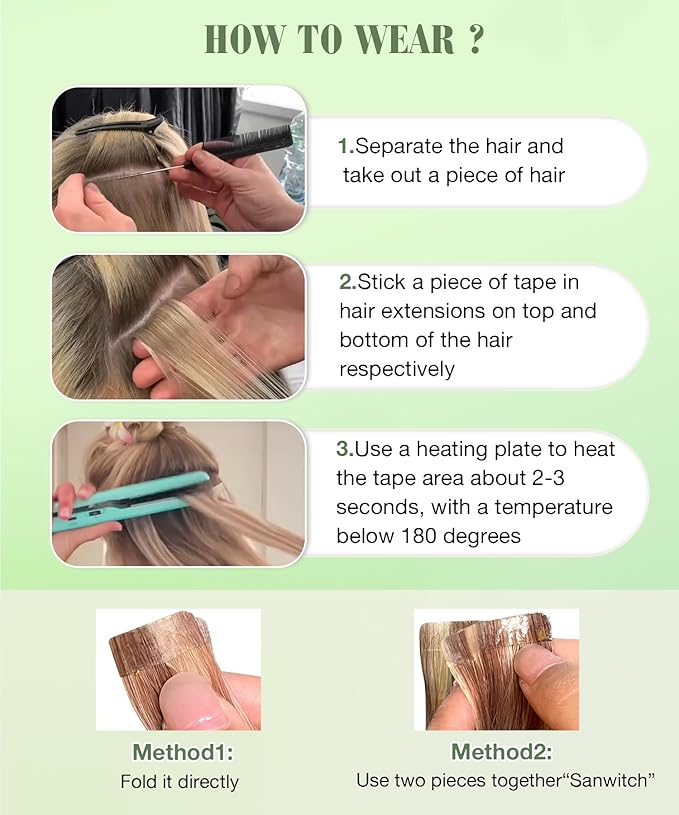 SURNEL Tape in Hair Extensions Human Hair 14 inch 20pcs 50g Straight Tape inHair Extensions Color 4 Medium Brown Hair Extensions(#4-14)