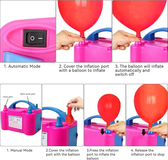 Balloon Pump 600W 110V Electric Balloon Pump Portable Electric Inflator Balloon - Image 4