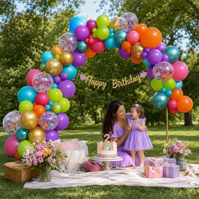 Multicolor Summer Balloon Arch Kit, Colorful Neon Balloons - Image 7