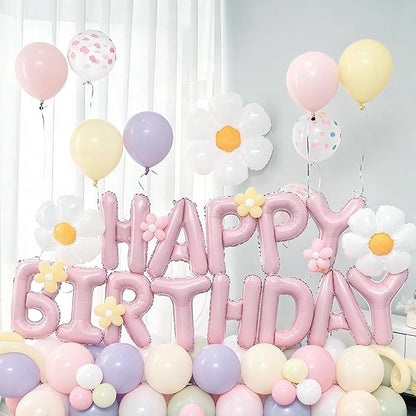 16 Inch Pink Happy Birthday Balloon Banner | Self Inflating Foil Happy Birthday - Image 5