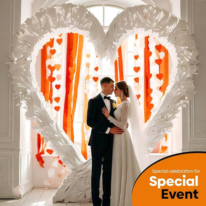 6 Orange Streamers with White, 492ft Pack of Crepe Paper Party Decorations | - Image 7