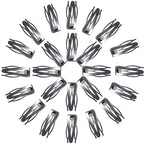 Chinco 24 Pcs Double Grip Hair Clips Metal Snap Clips Women Barrettes for Hair Making, Salon Supplies(Gun Black,2 Inch)