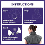 Microwavable Heating Pad for Neck, Shoulders, and Back by Joy & Grace | 5 Lb Weighted Neck & Shoulder Wrap | Moist Heat Therapy Pack for Relaxation and Comfort | Soft Micro-Mink Cover | Unscented Gray