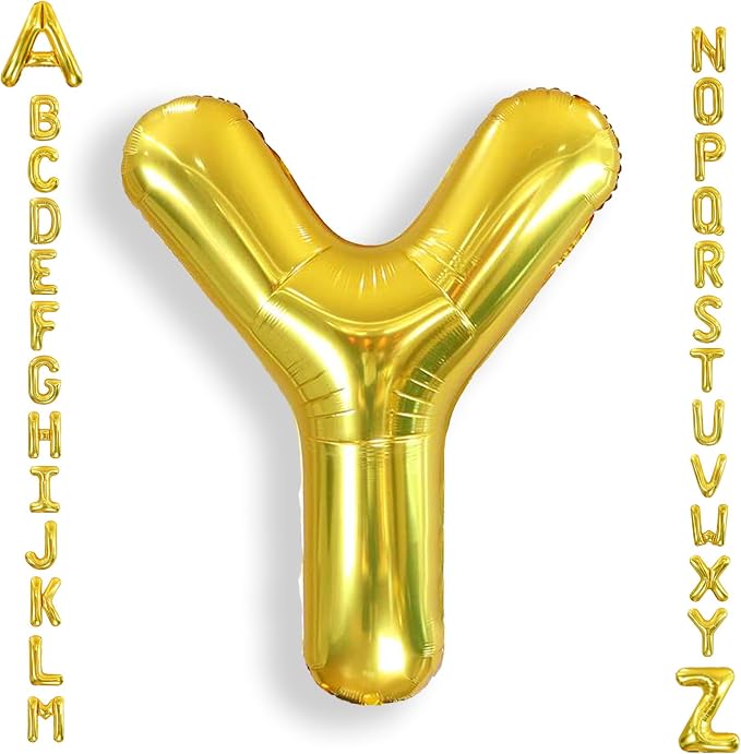 AULE 40 Inch Gold Y Balloon Letter Foil A-Z Birthday Big Alphabet | Birthday by AULE