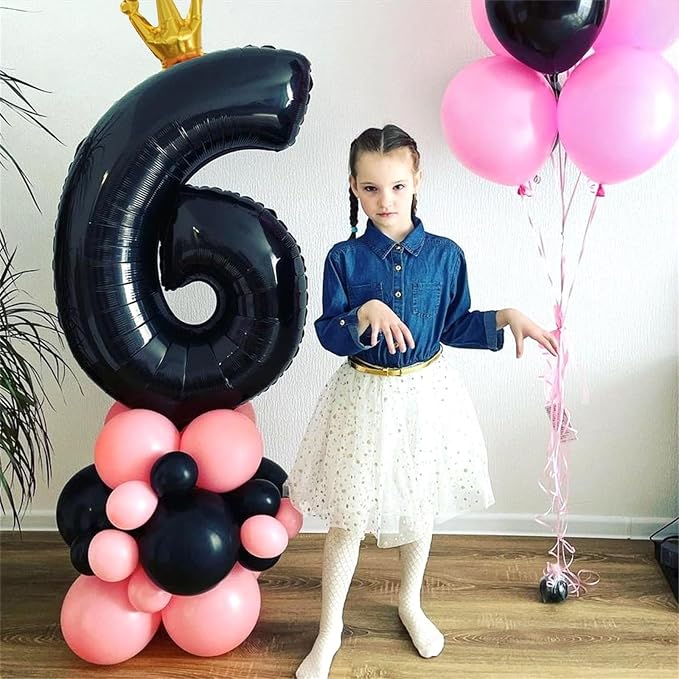 40 Inch Black 5 Number Balloons - Image 4