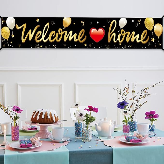 Welcome Home Banner Decoration, Military Homecoming Deployment Returning Party - Image 4