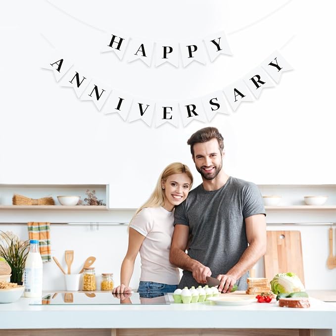 Happy Anniversary Banner, Valentines Day Wedding, Love Party and Background - Image 3