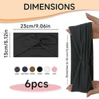 6 Pack Wide Headbands for Women, Elastic Thick Headbands for Women's Hair, Workout Hair Bands for Women Non Slip, Fashion Twist Knotted Turbans, Cute Head Wraps for Yoga Running Gym (Solid Color)