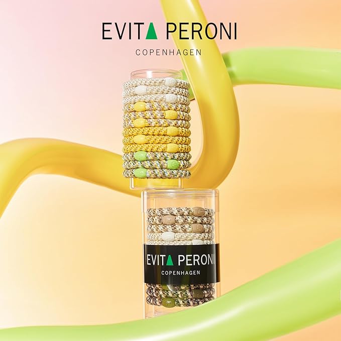 EVITA PERONI 12 Pcs Hair Ties, High Elastic Ponytail Holders, Hair Ties No Damage for Thick Curly Hair Women Men (Lemon Zest)