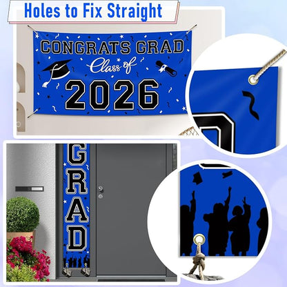 WOHOHOHO 23Pcs Graduation Decorations 2026 Set, Class of 2026 Backdrop - Image 6