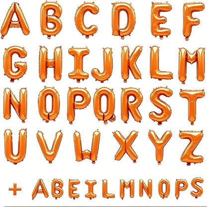 36 Pcs Orange Letter Balloons, Custom A-Z Set - Image 2