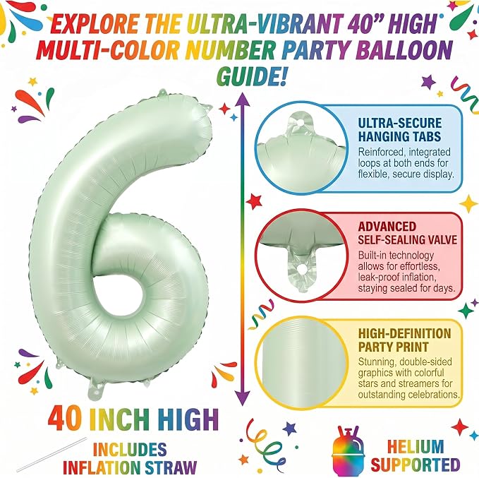 40 Inch Olive Green Number 16 Balloon - Image 2