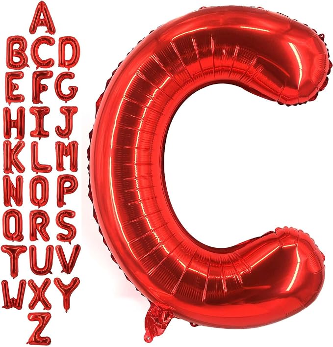 40 Inch Red Letter C Balloons, DIY Phrase Foil Alphabet Letter C Balloons DIY by LHOAVWE