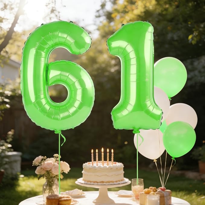 40 Inch Number 61 Balloons for 61st Birthday Party Decorations, 0-100 Fruit - Image 3