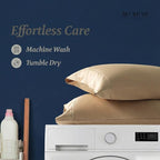 Beckham Hotel Collection 100% Cotton Pillow Cases King Size Set of 2, 500TC, Luxury Sateen Pillowcases, Open End, Breathable, Moisture-Wicking, Sand