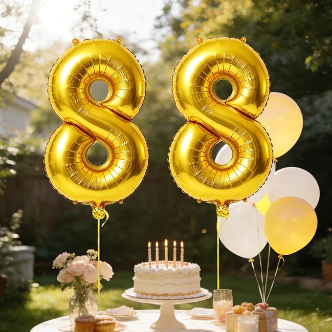40 Inch Number 88 Balloons for 88th Birthday Party Decorations, 0-100 Gold - Image 3