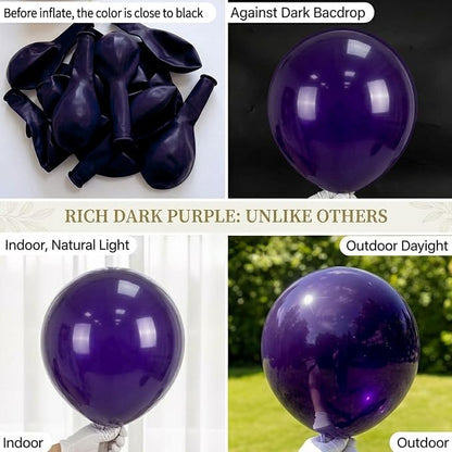 114pcs Dark Purple Balloons, 18 12 10 5 Inch Different Sizes Balloon | Balloons - Image 2
