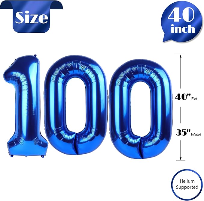 Navy Blue 100 Balloon - Image 5