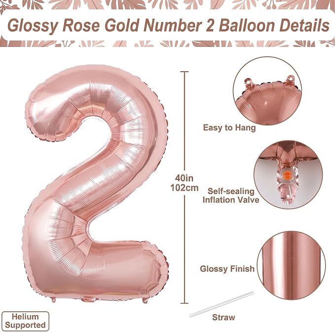 Rose Gold Number 12 Balloon 40 Inch, Stunning Blush Foil - Image 4
