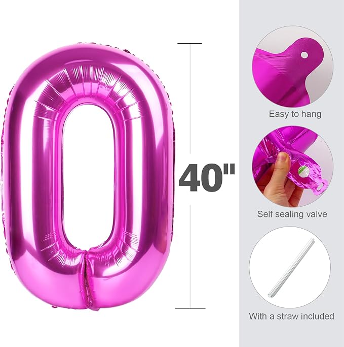 Number Balloons Hot Pink 3 Balloon 40 inch - Image 5