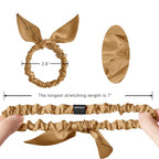 THXSILK Hair Silk Scrunchies with Bow for Women Pure Mulberry Silk Hair Cute Ring Ties Scrunchies for Girls Women's Thick Hair, Metallic Gold, 2.8"