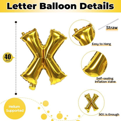 Giant X Alphabet Balloon Letters, 40 Inch Helium Mylar Foil Name Word Balloons - Image 2