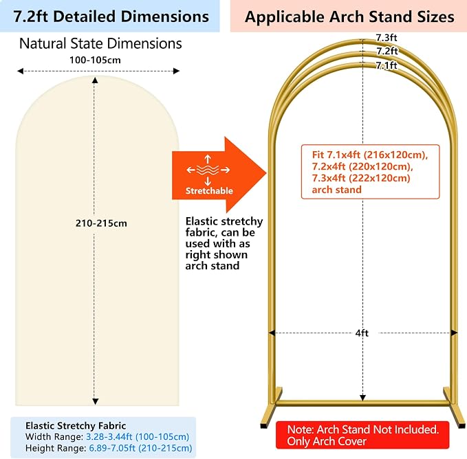 Hemmotop Stretchy Arch Backdrop Cover, 2 Sided, Perfect 360° Decor, - Image 2