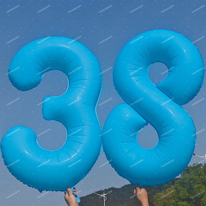 40IN Blue Birthday Number 9 Balloon Glow In The Dark Blue Foil Balloon | - Image 5