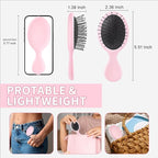 Mini Hair Bursh for Kids Women and Men, Protable Travel Size Hair Brush for Pockets Purse backpack,Mini Detangler Brush for All Hair Types, Small Hair Brush for Detangling(1 Pack-Pink)