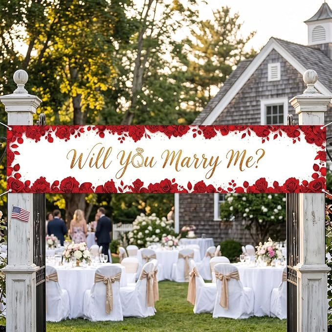 Will You Marry Me Wedding Decor Banner Marriage Proposal Decorations | Reusable - Image 4