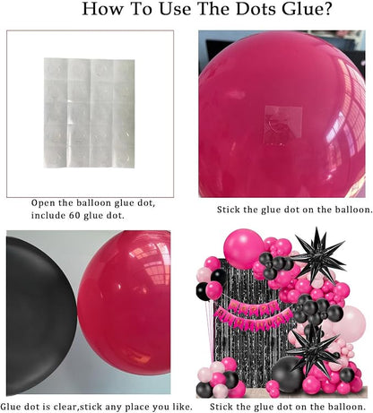 Pink Balloon Garland Arch Kit | Hot Pink Black Rose Red Balloon Garland - Image 6