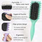 Curl Defining Brush, 1 PCS Curly Hair Brush, Brush for Curly Hair, for Combing and Shaping Men's and Women's Curls to Reduce Pulling (Green)