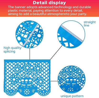 6 Packs 108 Ft Fiesta Party Decorations Mexican Party Banners Papel Picado - Image 4