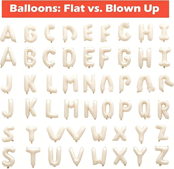52 Pcs White Letter Balloons, Custom 2 Set A-Z Set - Image 4
