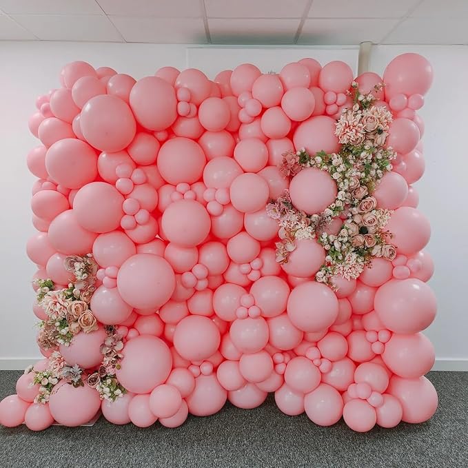 Light Pink Double Stuffed Balloons Different Size 115Pcs 5/10/12/18" Pink - Image 7