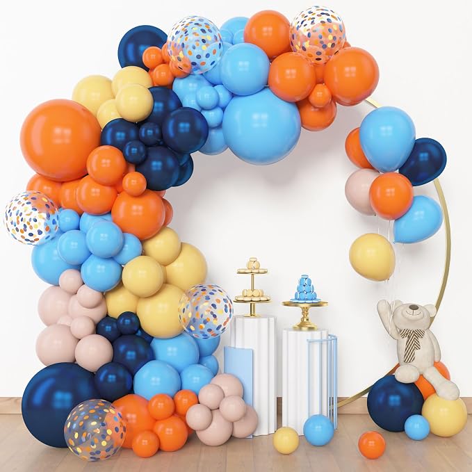 Amandir 153pcs Blue Orange Balloon Garland Arch Kit Different Sizes | 18 12 10 - Image 2