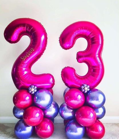 Hot Pink 25 Number Balloons, 40 Inch Giant Number 25 Balloons Foil Mylar Helium - Image 6