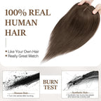 Rich Choices Hair Toppers for Women Real Human Hair 100% Human Remy Toppers NO Bangs for Women with Thinning on Top Clip in Hairpiece 4"x4.7"Lace Base 10 Inch #2R Chocolate Brown