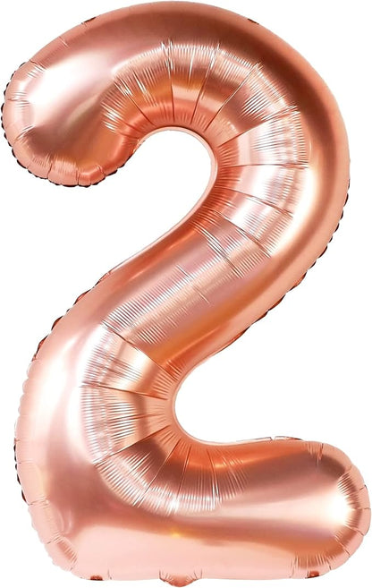 KatchOn Rose Gold Number 2 Balloon 40 Inch | Mylar Rose Gold 2 Balloon - Image 9