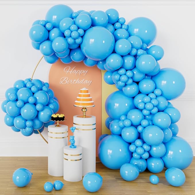 134Pcs Light Blue Balloons Different Sizes 5 10 12 18 Inch Light Blue Balloon by KUULBELAballoons