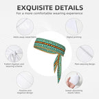 Boys Girls Sports Sweatbands, Boho Style Long Hair Band for Running Travel Spa, Lovely Ethnic Aztec Turquoise Geometric Indiana Western Southwest Pattern Headdress Hair Decor