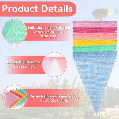 MAQIHAN 52.5 Ft Colorful Pennant Banner Flags - Image 3