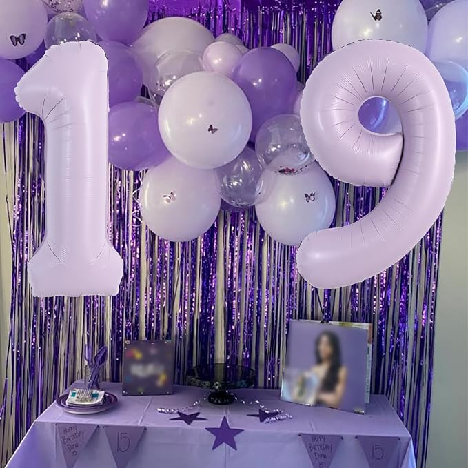 TONIFUL 40 Inch Pastel Purple Number 1 Balloon – Big Lilac Mylar Foil Number - Image 5