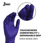 1st Choice Nitrile Gloves Medium, 3 Mil Indigo Nitrile Gloves Disposable Latex Free, Box of 100 Medical Gloves