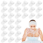 30Pcs Spa Headband Facial Esthetician Hair Wrap for Women Adjustable Makeup Head Wrap Hair Towel Wraps White