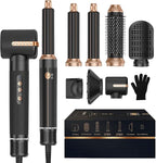 7 in ONE Hair Dryer Brush, Powerful Blow Dryer Brush with Air Curler for Hair, Brush Blow Dryer with Diffuser, Ionic Hot Air Brush Fast Dry, Volumize, Curls, Straight, Hair Styling Tools 100-120V